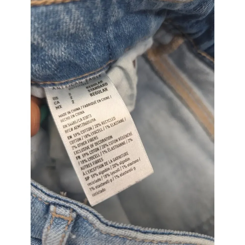 American Eagle Jeans Womens 2 Super High Rise Baggy Wide Leg - Picture 7 of 10